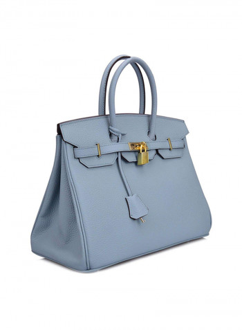 Padlock Handbag With Gold Hardware Blue
