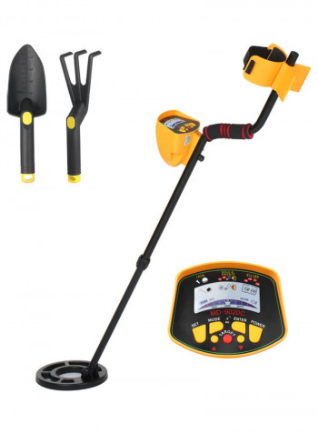 Waterproof Metal Detector With Shovel And Rake Yellow