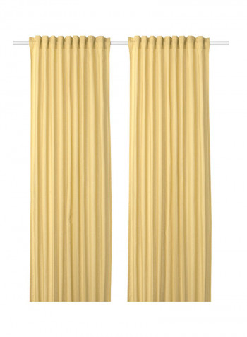 2-Piece Window Curtain Set Yellow 145x300centimeter