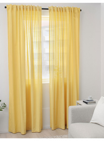 2-Piece Window Curtain Set Yellow 145x300centimeter