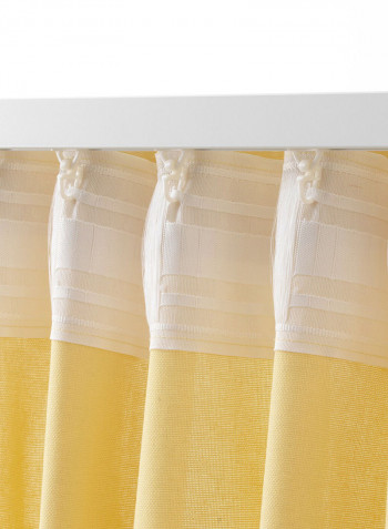 2-Piece Window Curtain Set Yellow 145x300centimeter