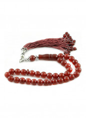 Agate (Carnelian) Prayer Beads With Sterling Silver Components
