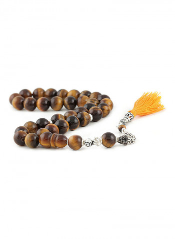 Tiger'S Eye Prayer Beads With Sterling Silver Components