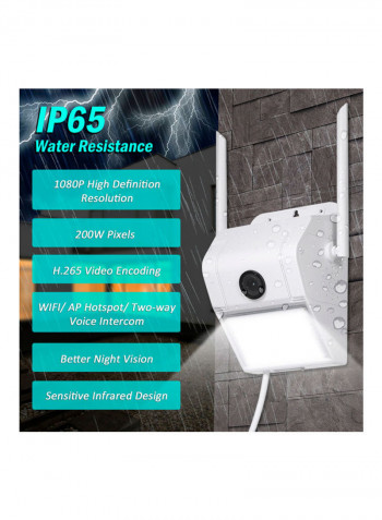 V380 1080P Multifunctional WIFI Wireless Surveillance Outdoor Wall Light Webcam Security Camera with PIR Motion Detection Sensor IP65 Water Resistance white 18.0x13.0x8.5cm