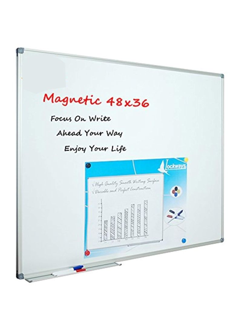 Magnetic Dry Erase Board Set White/Silver