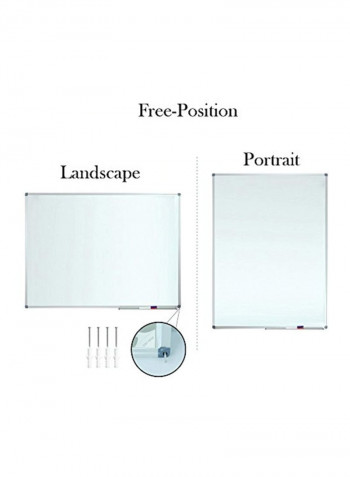 Magnetic Dry Erase Board Set White/Silver