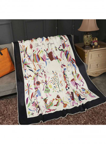 Colorful Printed Sleeping Bed Blanket Cotton Multicolour 150x200centimeter