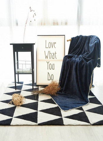 Embossing Simple Style Warm Bed Blanket Cotton Blue 200x230centimeter