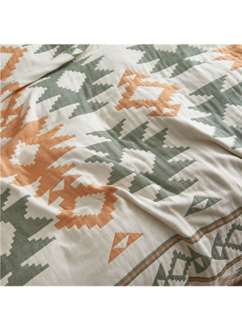 Jacquard Comfy Bed Blanket Cotton Green 150x200centimeter