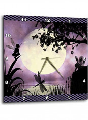 Dpp 35668 3 Fairies And Dragonflies Moon Wall Clock Multicolour 15x15inch