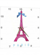 Eiffel Tower Printed Wall Clock Multicolour 15 x 15inch