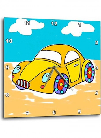 Kids Car Themed Wall Clock Multicolour