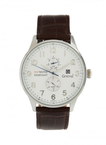 Men's Leather Analog Wrist Watch GL125WWO