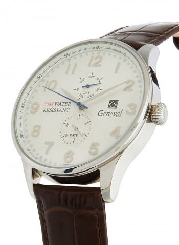 Men's Leather Analog Wrist Watch GL125WWO