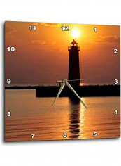 Muskegon Lighthouse On Lake Michigan Themed Wall Clock Multicolour