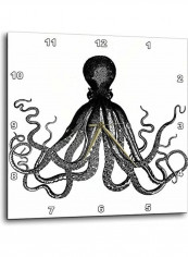 Octopus Printed Analog Wall Clock Multicolour 15x15x0.1inch