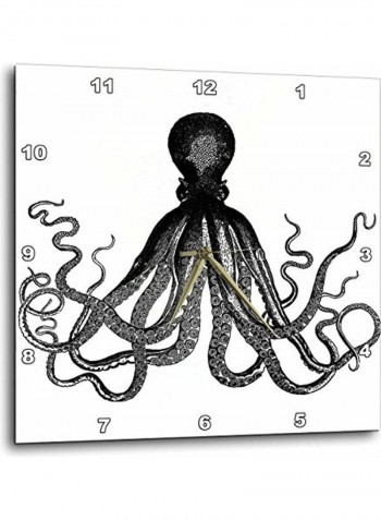 Octopus Printed Analog Wall Clock Multicolour 15x15x0.1inch