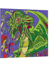Old Dragon Story Teller Wall Clock Multicolour 15 x 15inch