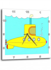 Submarine Printed Analog Wall Clock Multicolour 15x15x0.1inch