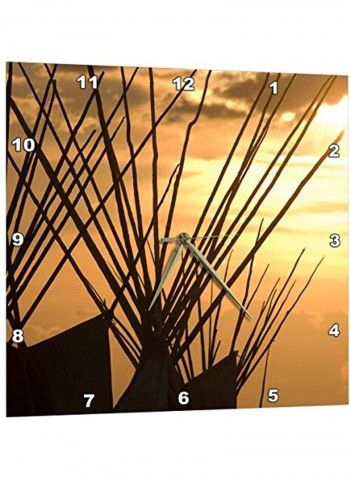 Teepee Printed Wall Clock Multicolour 15x15x0.1inch