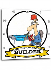 Worlds Greatest Builder Wall Clock Multicolour 15x15inch