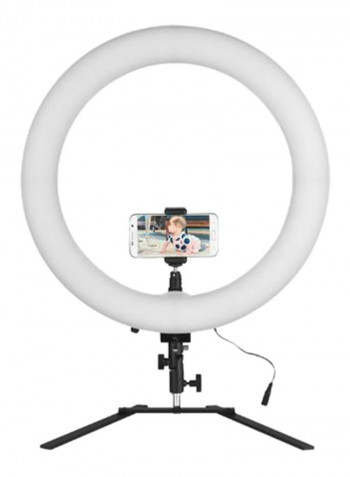 Dimmable Camera Photo Ring Light White/Black