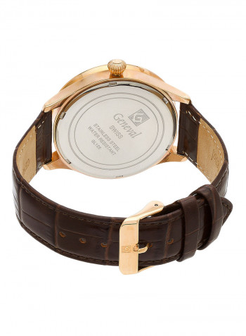 Men's Leather Analog Wrist Watch GL125CRWO