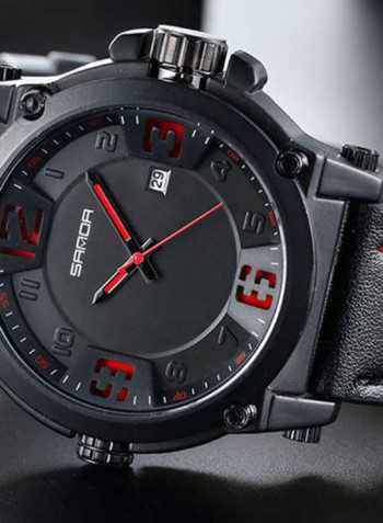 Men's Leather Round Analog Watch 57