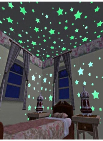 100-Piece Star Shaped Sticker Multicolour 60 x 90cm