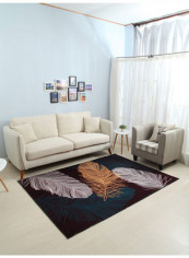 Creative Feather Patterned Soft Non-Slip Floor Mat Multicolour 120x160cm