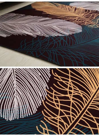Creative Feather Patterned Soft Non-Slip Floor Mat Multicolour 120x160cm