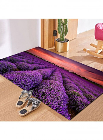 3D Vivid Lavender Manor Pattern Rectangle Mat Purple 140 x 200cm