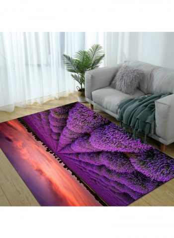 3D Vivid Lavender Manor Pattern Rectangle Mat Purple 140 x 200cm