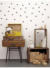 Decorative Heart Pattern Wall Sticker Black 60x  90cm