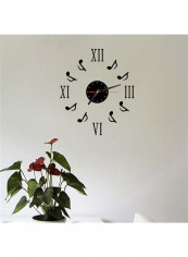 Wall Hanging Clock: Creative DIY Music Notes Design Black 60 x 90cm