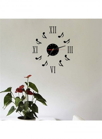 Wall Hanging Clock: Creative DIY Music Notes Design Black 60 x 90cm
