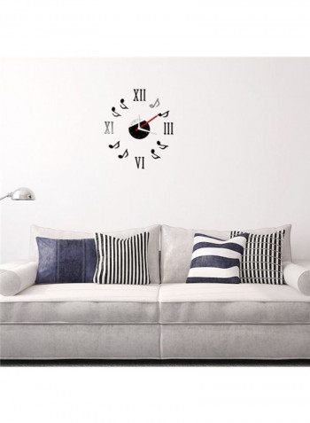 Wall Hanging Clock: Creative DIY Music Notes Design Black 60 x 90cm
