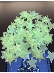 100-Piece Cute Star Shaped Wall Stickers Green 60 x 90cm