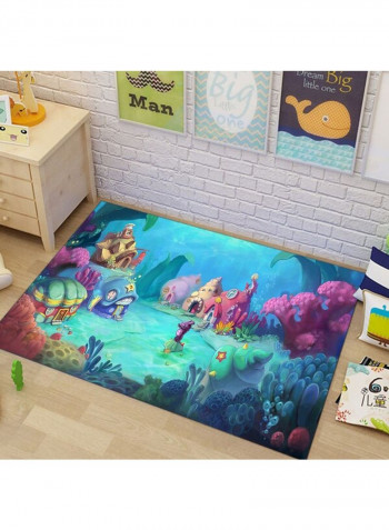 3D Print Sea World Pattern Rug Multicolour 140 x 200cm