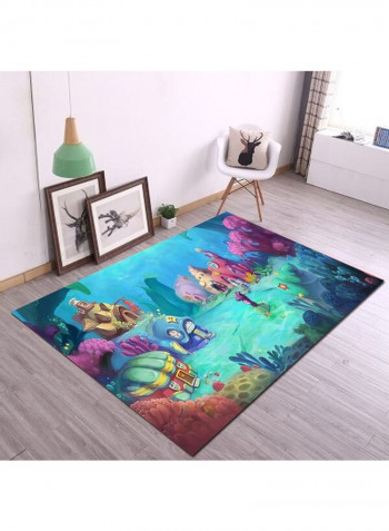 3D Print Sea World Pattern Rug Multicolour 140 x 200cm