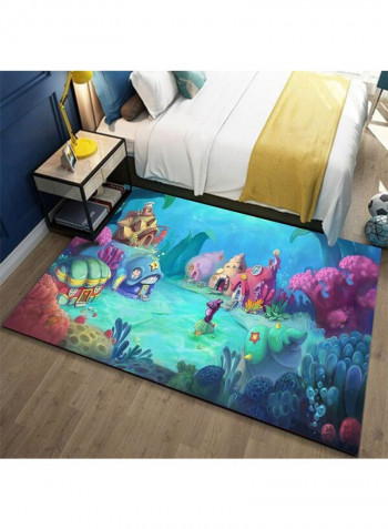 3D Print Sea World Pattern Rug Multicolour 140 x 200cm
