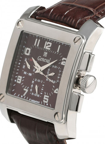 Men's Leather Analog Watch GL133WOO