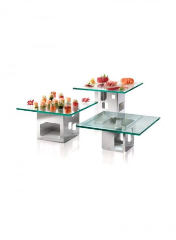 Square Surface Tempered Glass Clear 14x14x0.4inch