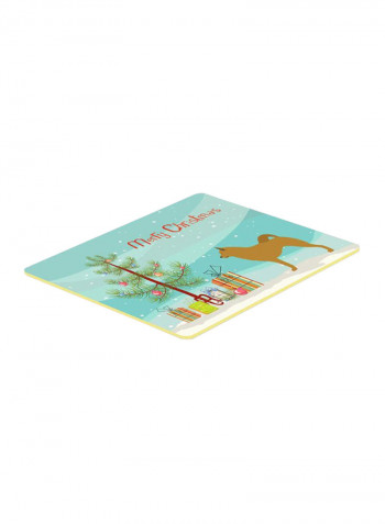 Finnish Spitz Christmas Kitchen Mat Multicolour 16 x 16inch