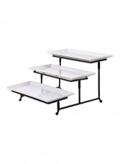 4-Piece Three Tier Appetizer And Dessert Plate Set White/Black 41.91x23.5x34.93cm reviews 4-Piece Three Tier Appetizer And Dessert Plate Set White/Black 41.91x23.5x34.93cm