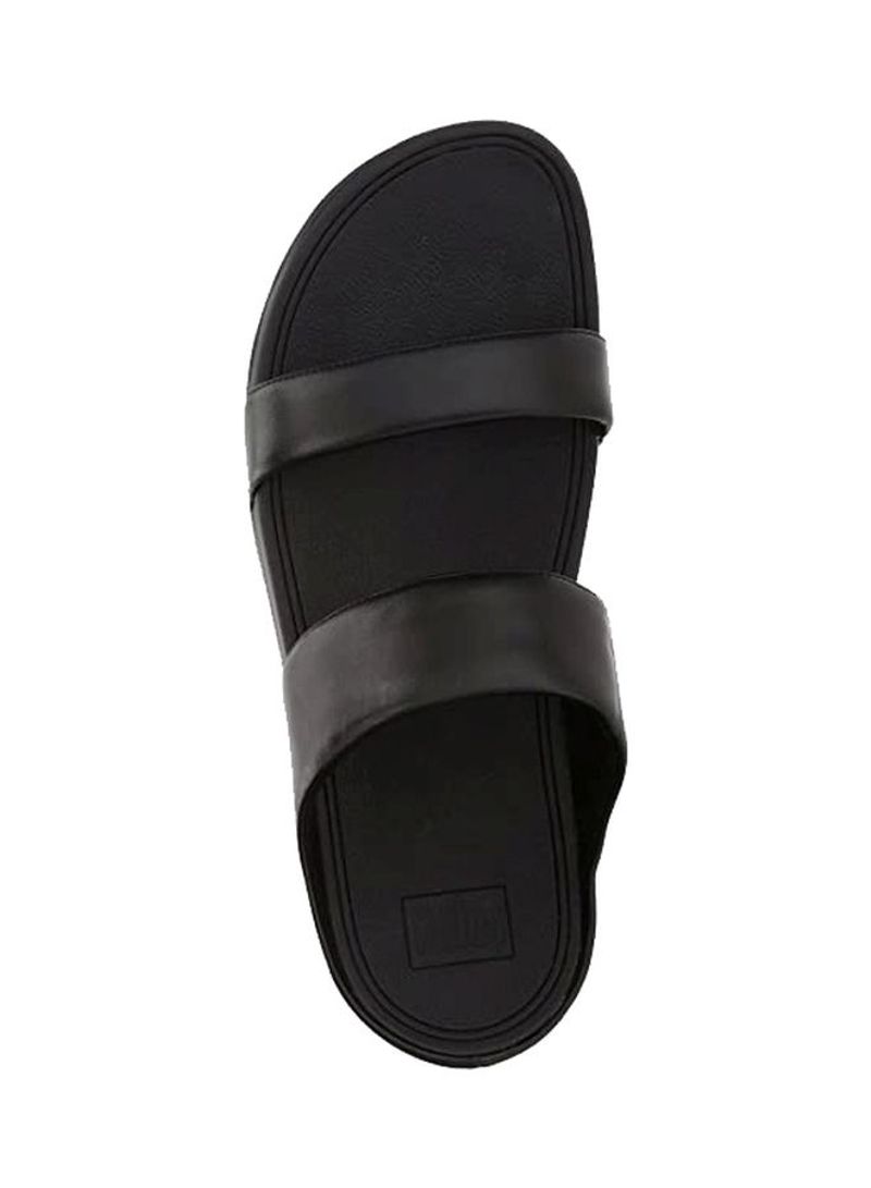 Mina Slide in Leather Sandal Black