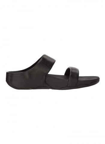 Mina Slide in Leather Sandal Black