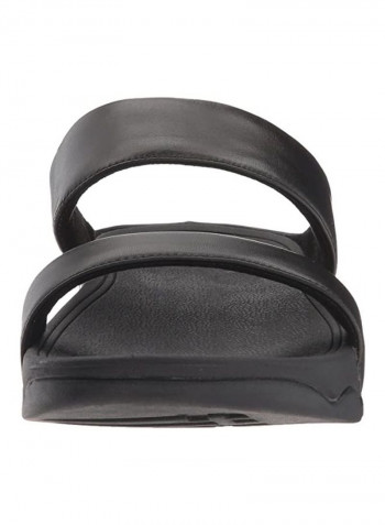 Mina Slide in Leather Sandal Black