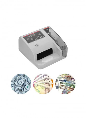 Portable Worldwide Currency Counter White/Grey