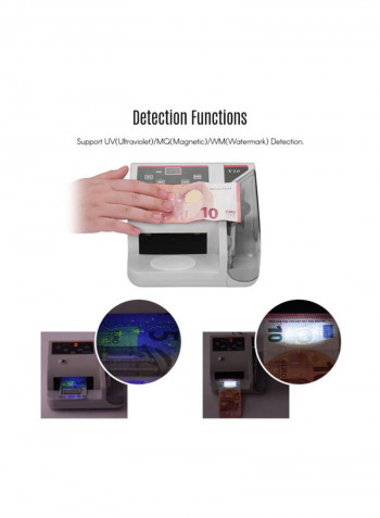 Portable Worldwide Currency Counter White/Grey